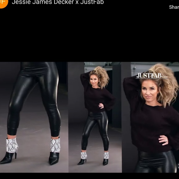 Just Fab X Jessie James Decker Black/snakeskin print booties - Picture 6 of 7